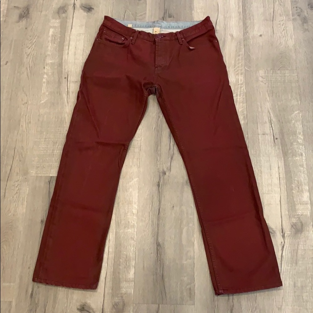 Burberry dark red jeans 32x30 NEVER WORN